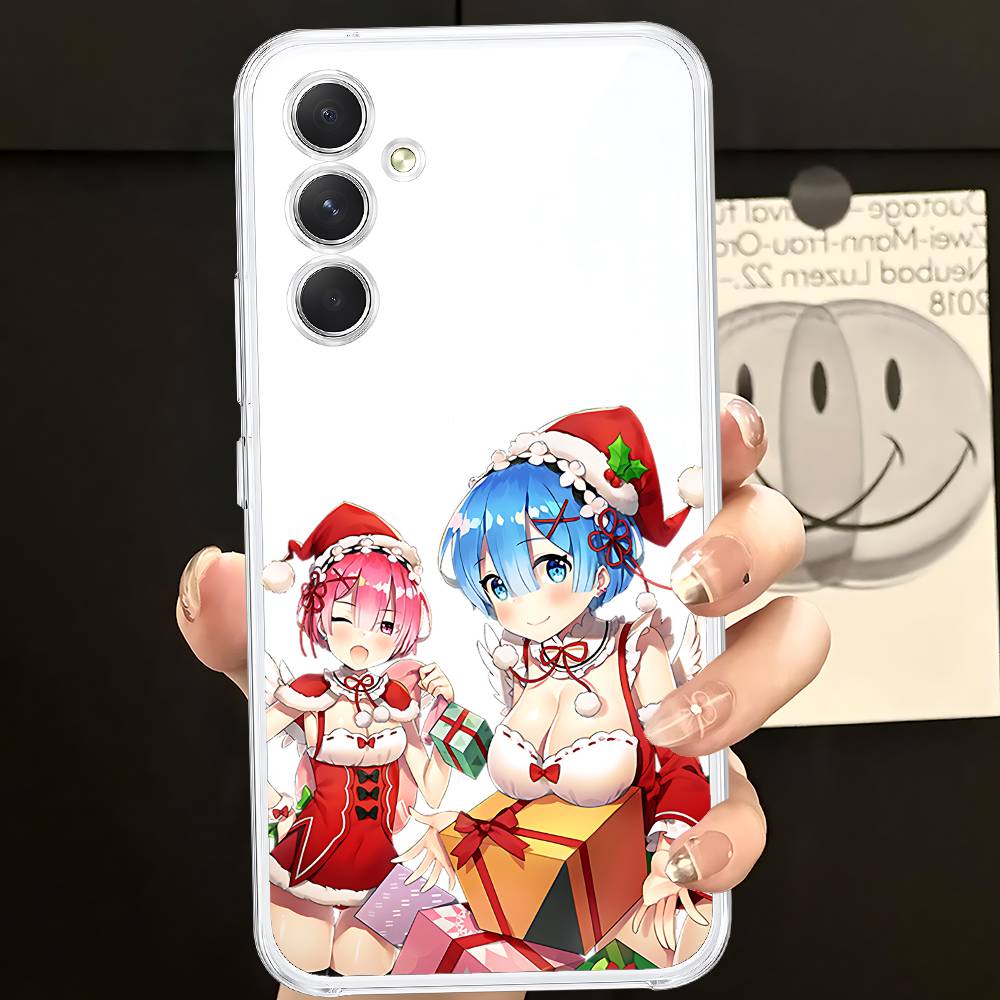 Anime RE ZERO Ram Rem Phone Case For Samsung Galaxy S21 S22 S23 S24 S25ULTRA FE Ultra Plus5G A52S Transparent Cover