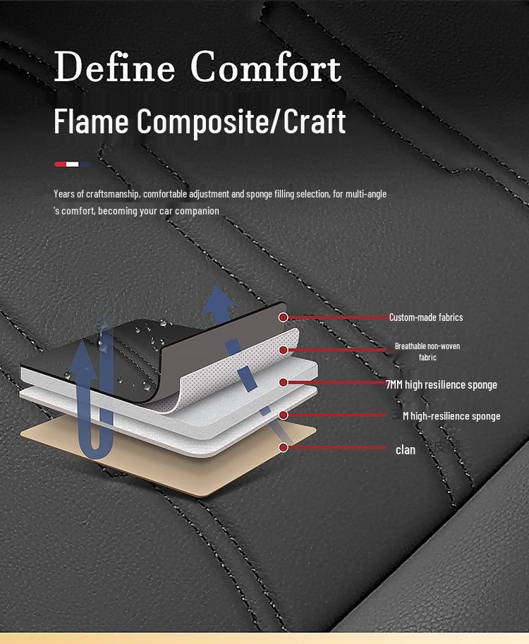 Universal Full Leather Sport Car Seat Cushion Cover - All-Season Fit