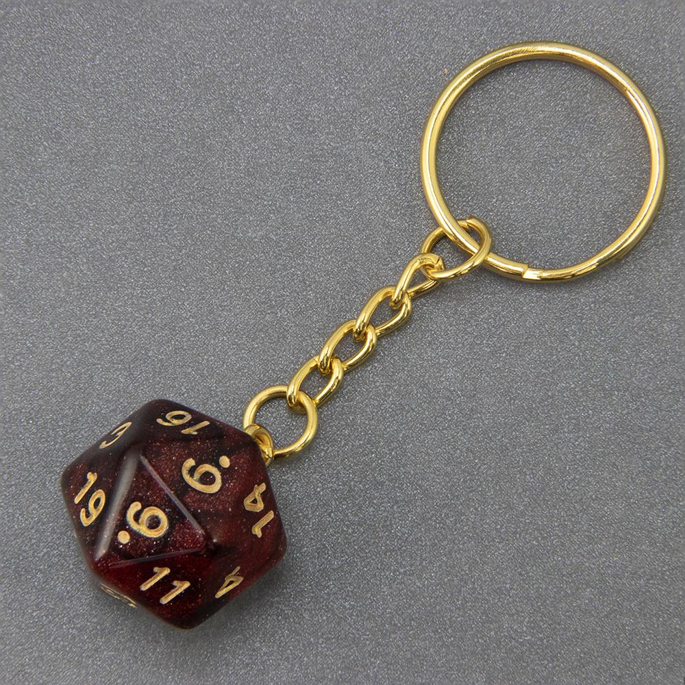 Galaxy D20 Dice Keychain Fashion Keyring Ornament Key Chain Pendant Men Kids Toys Gifts