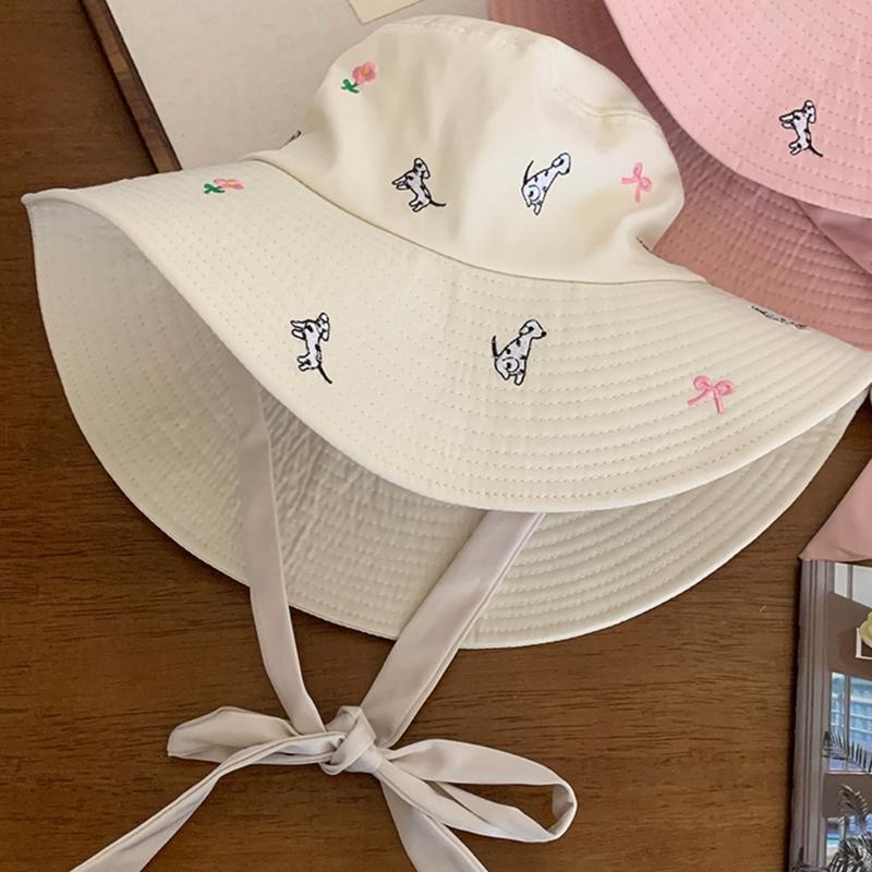 Fisherman Hat Bucket Hat for Girls Colorful Embroidered Casual Caps for Sports Gym Mountain Camping Hat Outdoor Sunshade
