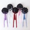 Fringed Bowknot Hair Clip Anime Maid Hair Buns Holder Cosplay Party Headwear