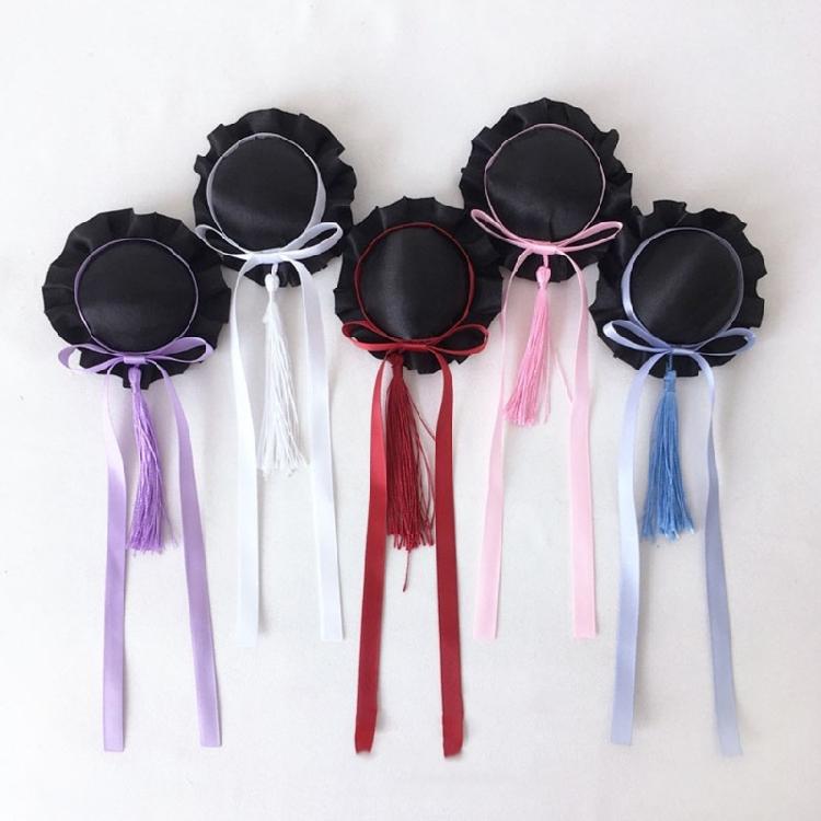 Fringed Bowknot Hair Clip Anime Maid Hair Buns Holder Cosplay Party Headwear