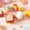 Mini Steamed Bun Clicker Keychain Simulation Food Fidget Toy Soft Sensory Stress Relief Gadget for Kids Adults Daily Use