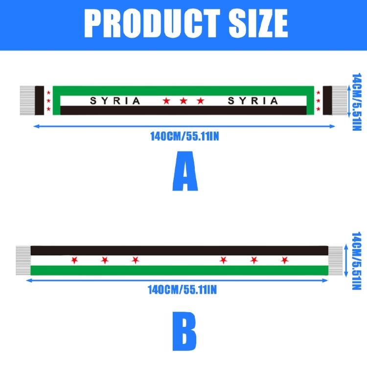 Syrian Arab Republic Scarf Patriotic Banners Event Celebration Neckerchief Cultural Festival Scarf Sports Event Sash