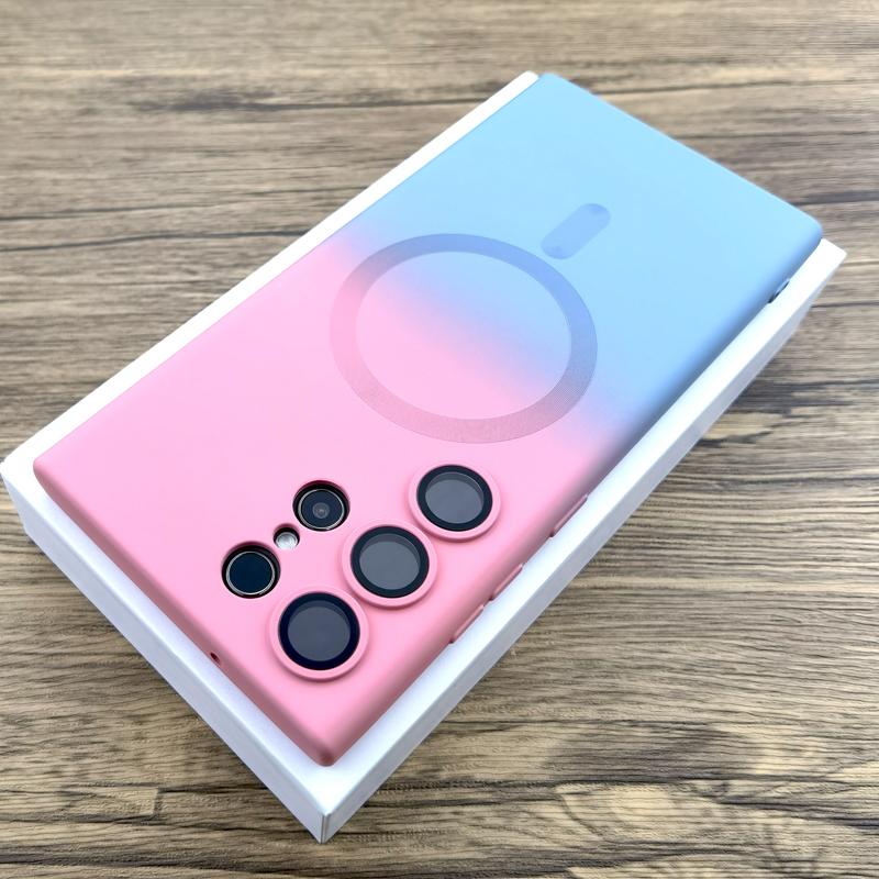 Gradient Silicone Case For Samsung Galaxy S25 S24 S23 S22 S21 S20 Ultra Plus FE Note 20 10 S 24 23 22 For Magsafe Charge Covers