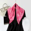 Spring New Printed Small Square Scarf Satin Chiffon Imitation Silk Material Women's Silk Scarf Shopping with High-end Wholesale