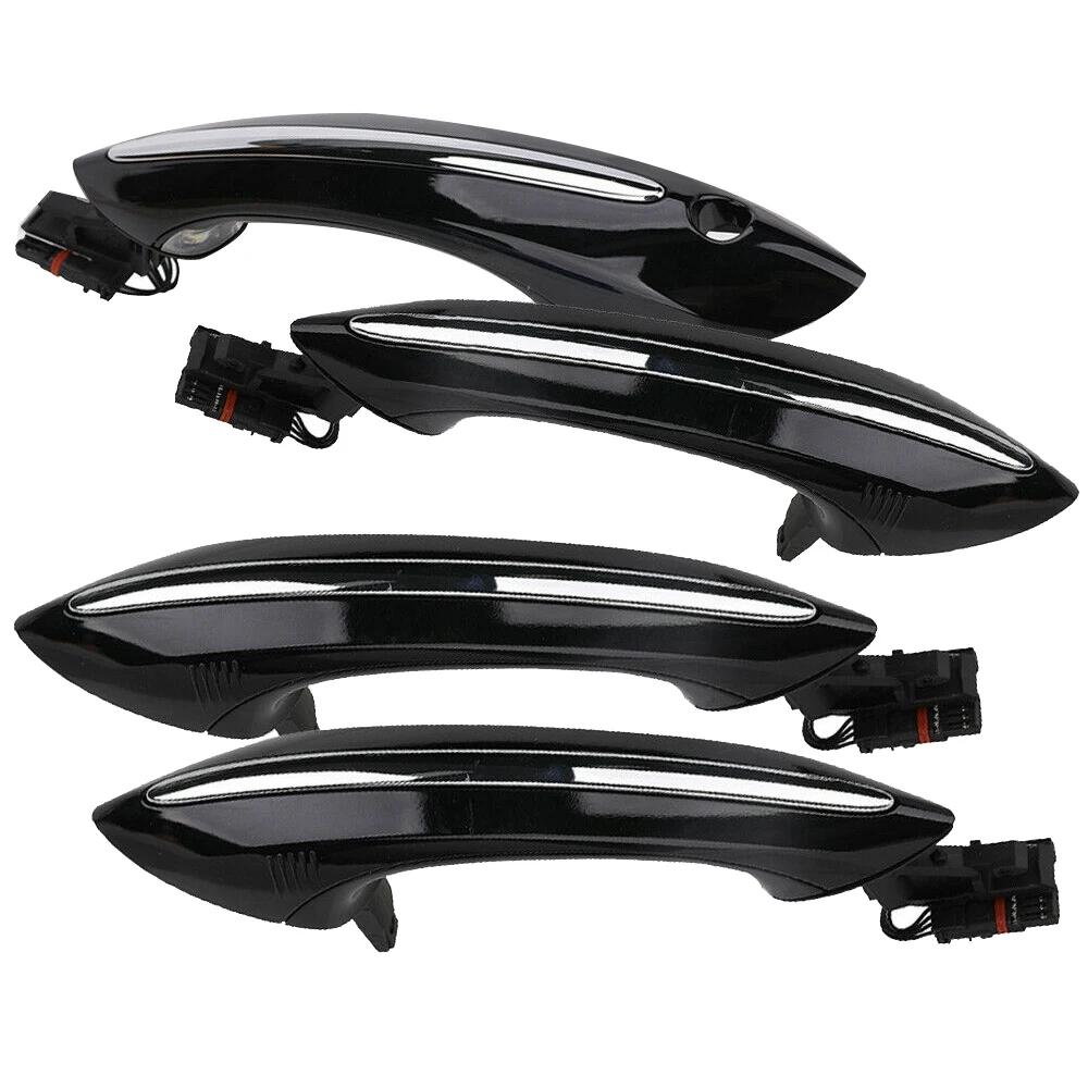 For BMW 5 6 7 Series F07 F10 F11 F06 F12 F13 F01 F02 4X Black Outer Outside Exterior Comfort Access Door Handle Set 51217231931