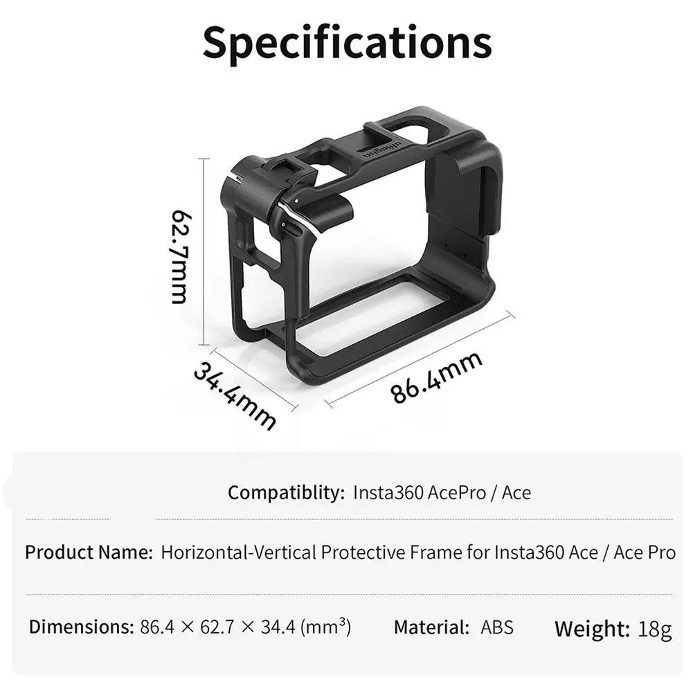 Protective Frame For Insta360 Ace Pro ABS Border Horizontal & Vertical Shooting Protection Frame For Insta 360 Ace Action Camera