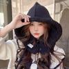 Balaclava Autumn and Winter Warm Knitted Hat Women's Fashion Scarf Integrated Knitted Ear Protection Woolen Hat