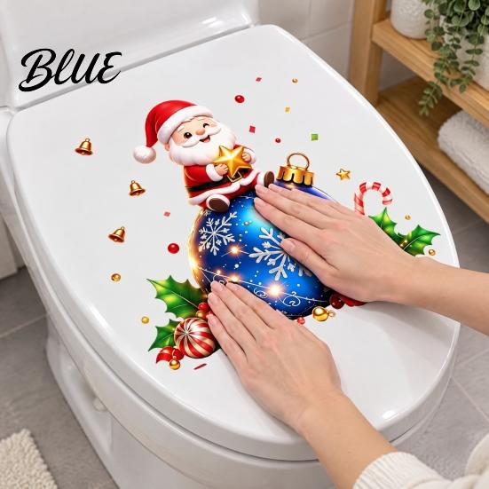Holiday Gift for Friends Santa Claus Christmas Stickers PVC Waterproof Window Decals Wall Stickers Home Glass And Storefront Decoration,Festive