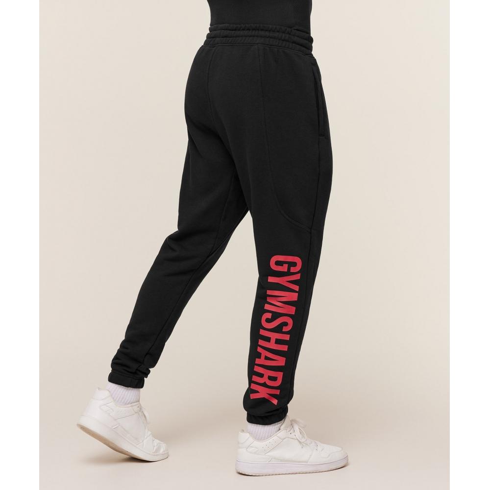 Gymshark Power Wordmark Joggers Black Conditioning Red A4b9p Bc1d