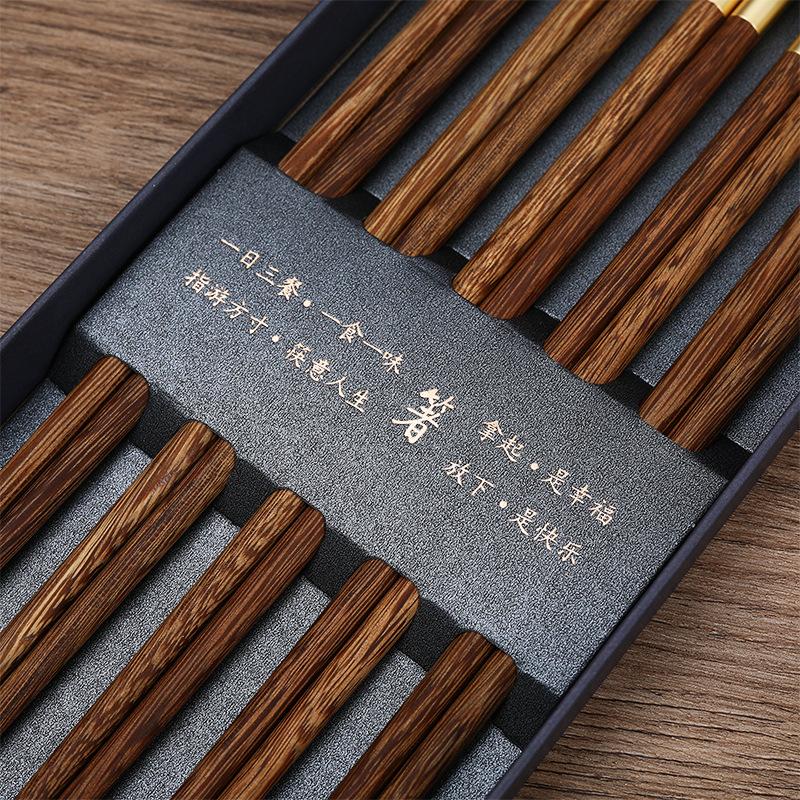 Alta Qualidade Premium Sândalo Vermelho Natural Palitos de Chopsticks Embalagem Caixa de Presente Talheres Domésticos Conjunto de Talheres Palitos de Chopsticks Chineses