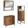 Bathroom Furniture Set with Shelf and Door 3 pcs Brown Particleboard