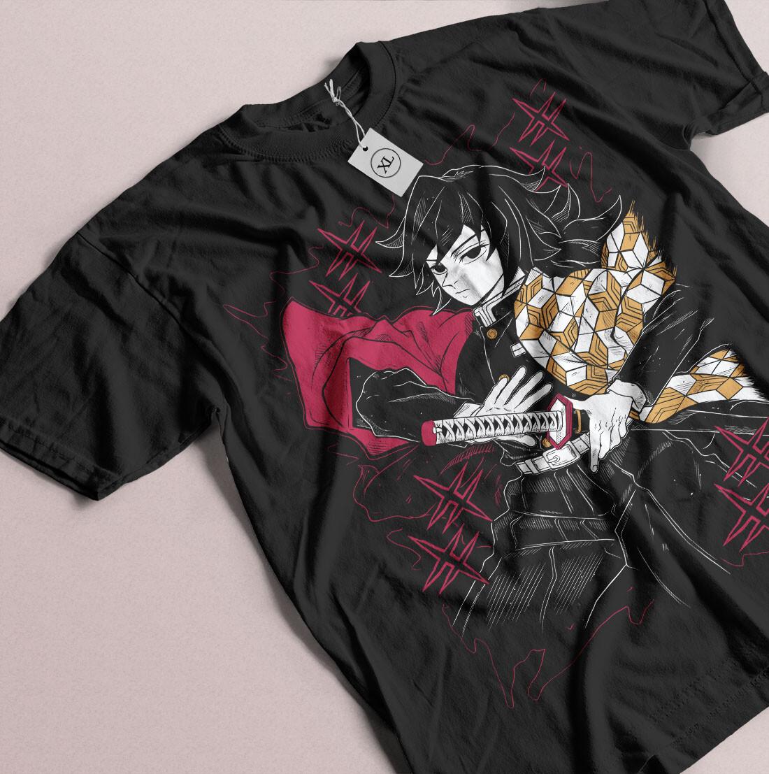 Giyu Tomioka T-shirt Demon Slayer Kimetsu No Yaiba Anime GifT-shirt Size L