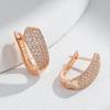 Rose Gold Color English Earrings For Women Full Shiny Natural Zircon Accessories Wedding Jewelry Valentines Gifts