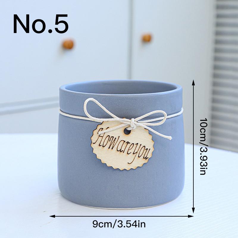 Simple Colored Flower Pot Ceramic Succulent Pot Plant Pot Planter Bonsai Home Decor Garden Decoration Desktop Ornaments