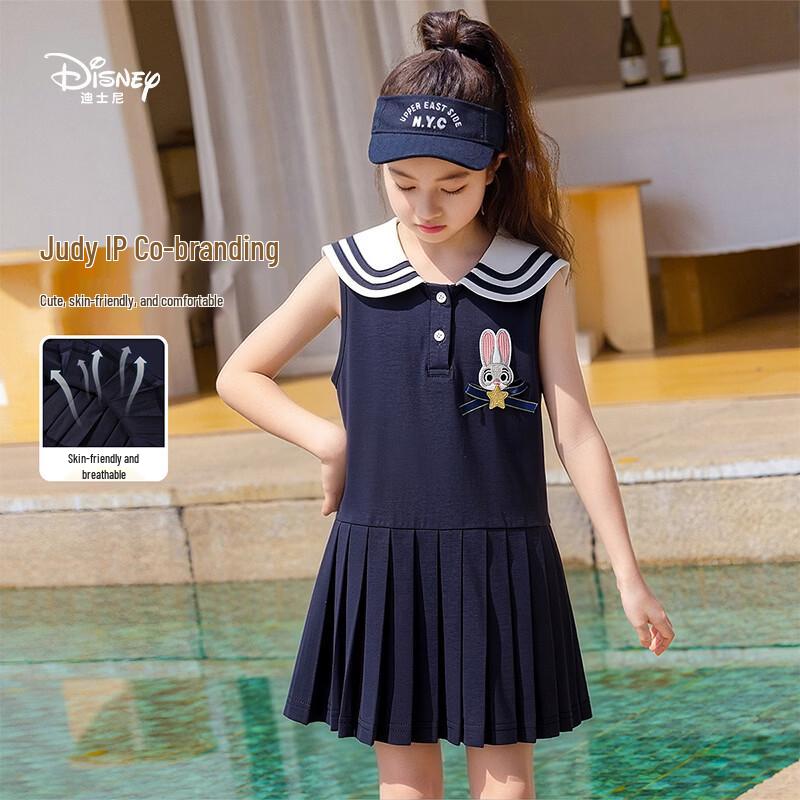 

Disney Girls Navy Collar Princess Vest Dress 140