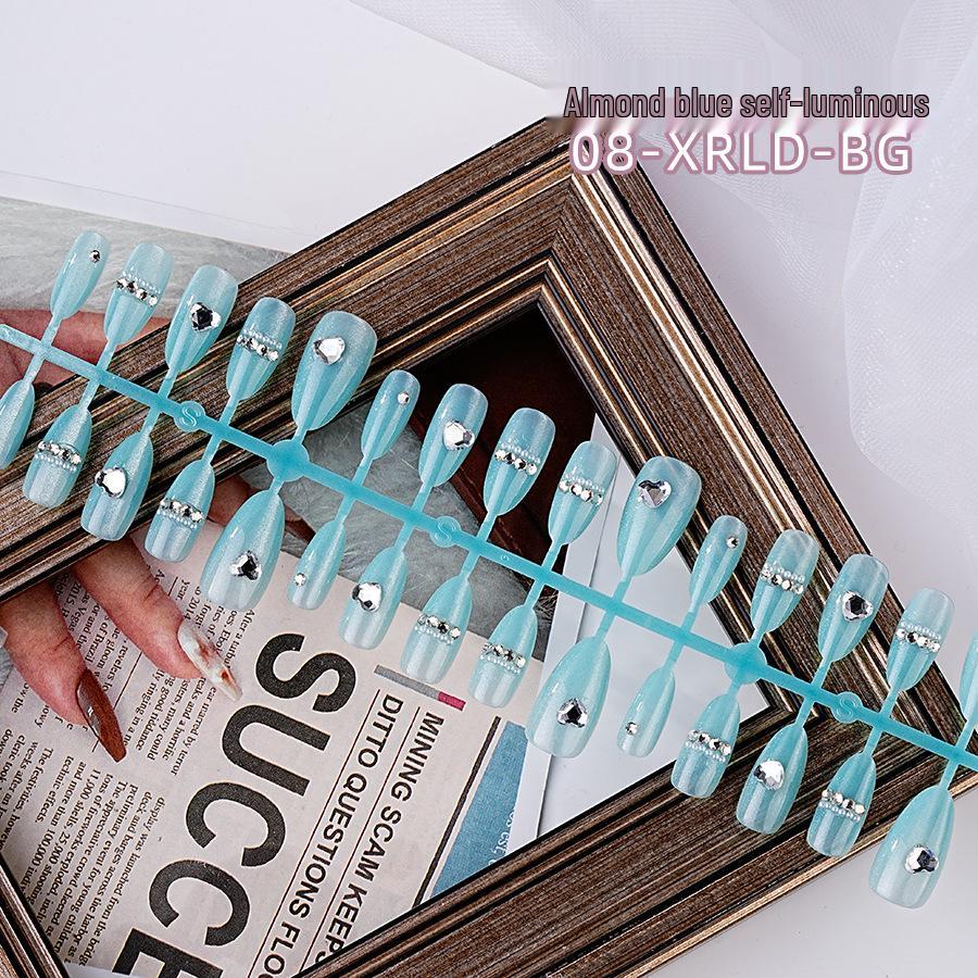 

Handcrafted Rhinestone Press-On Nails: Pure & Sexy Style with Full Diamond Accents