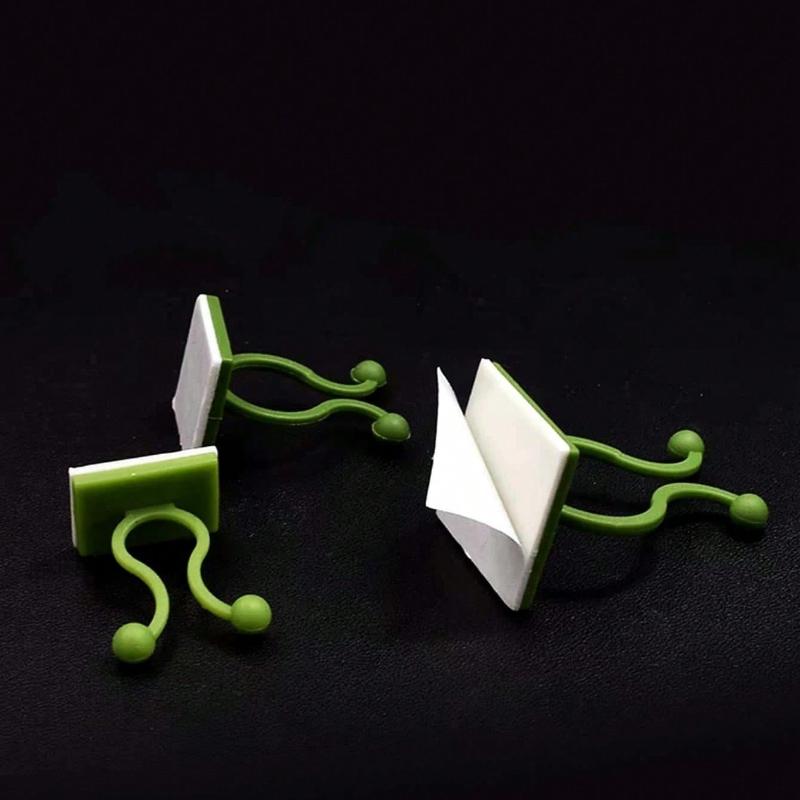10pcs Green Tree Climbing Wall Tool Green Tree Fixing Vine Fixing Clamp Climbing Hook Green Buckle Ring Traceless Green Plant Fixing Device