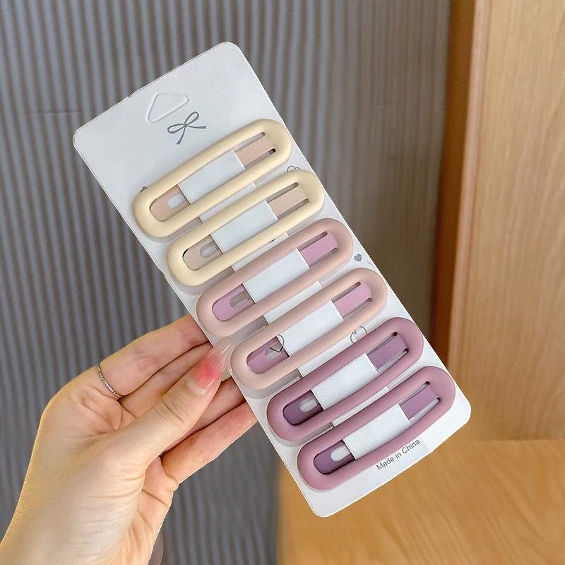 6 Square Hairpins BB Clips Frosted Color Hairpin Headgear Women's Bangs Side Broken Hair Clips Hair Accessories