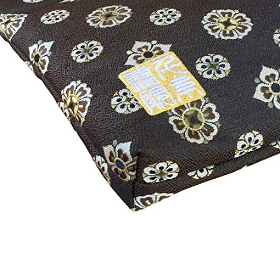 Senshishuin Nishijin Brocade Stamp Book Case with Shokura Hanabishi Crest Pouch/Shrine (Lined) (Large)