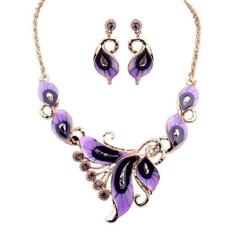 Vendita Calda Set Collana e Orecchini Farfalla Drip in Lega, Accessori Raffinati Personalità Stilosa Regalo