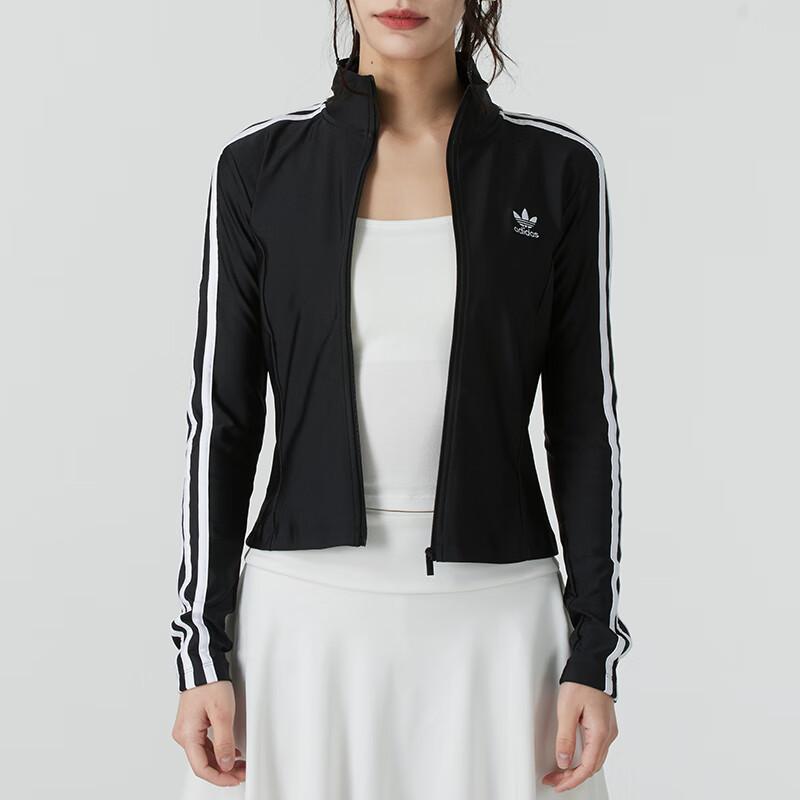 Adidas Originals Striped Training Windbreaker Jacket Women Jackets Black JD5025