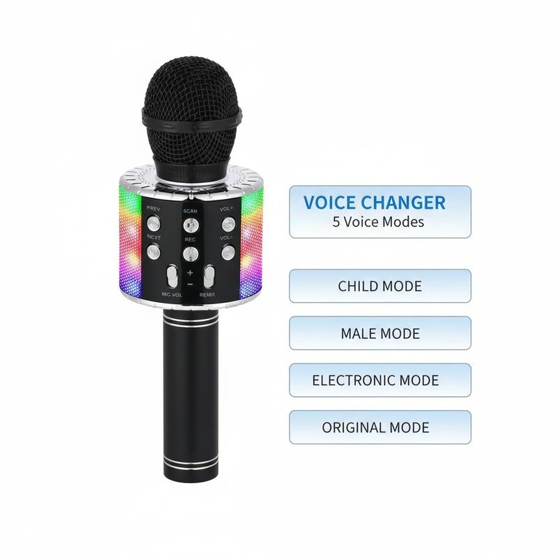Karaoke Microphone for Kids & Adults - Bluetooth Microphones Singing Mic with Disco Lights, Portable Karaoke Player for Gifts