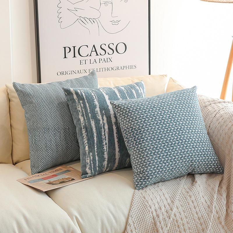 45X45Cm Abstract Green Throw Pillow Cover Nordic Stripe Stamping Waist Cushion Cover Decor Home Decorative Pillowcase New
