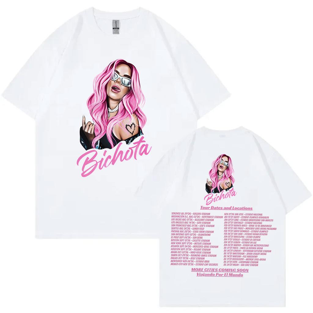 Singer Karol G Tropicoqueta Tour 2026 Graphic T Shirts Fashion Aesthetic Short Sleeve Tshirts Unisex Unisex Casual Cotton Tshirt