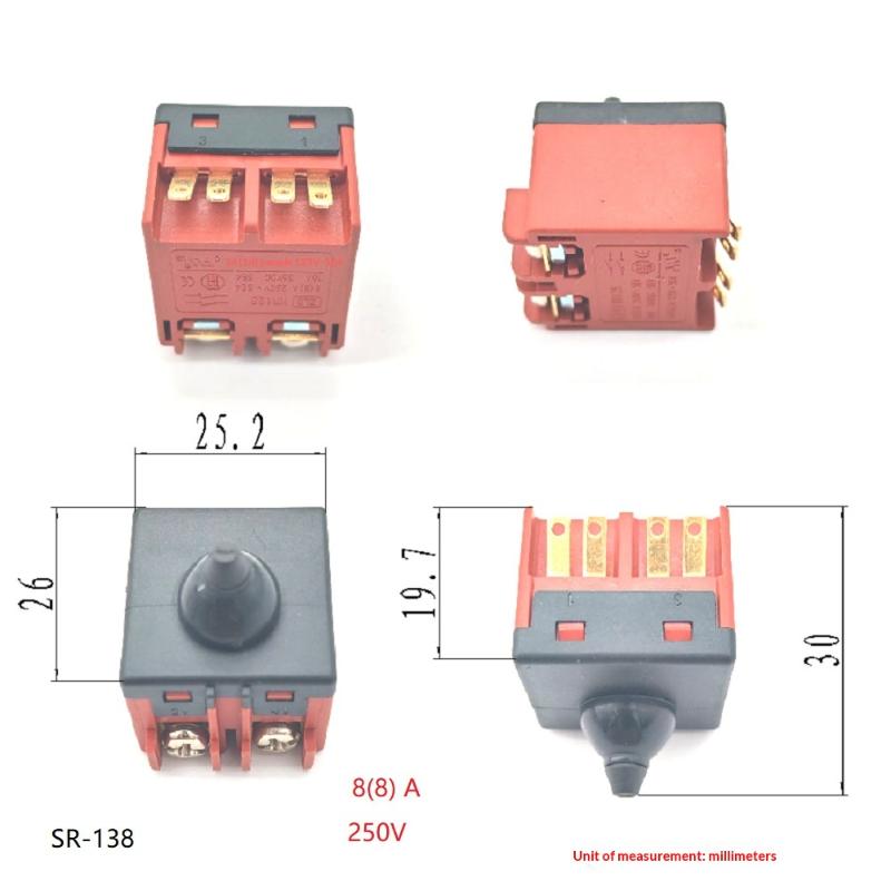 

NEW 1/2/5Pcs Push Button Switches Angle Grinder Switch Replacement Parts For 6-100 Polisher Angle Grinder Accessories Power Tool