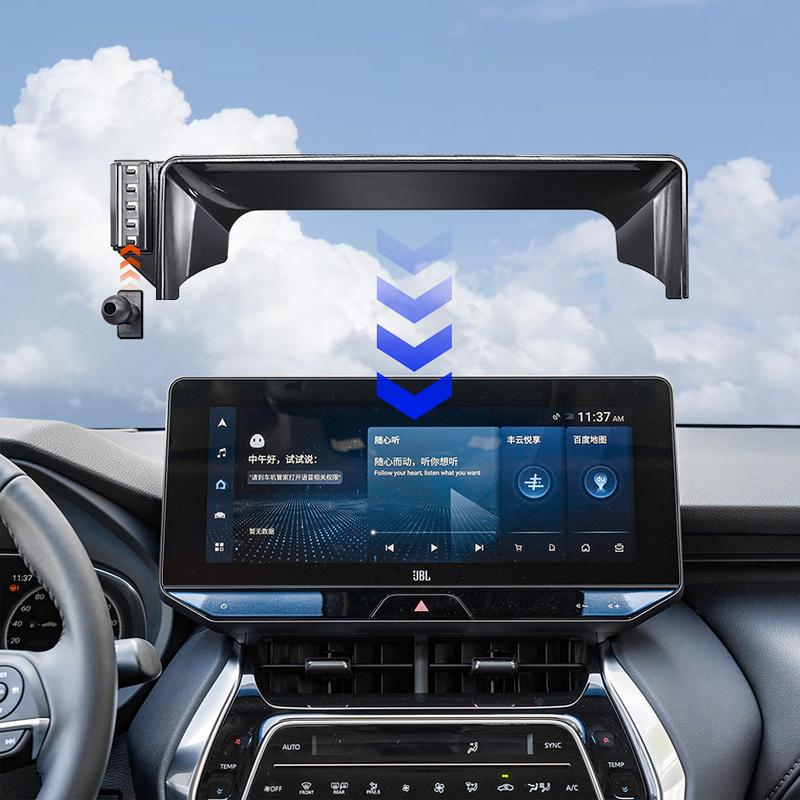 Držák na telefon do auta pro Toyota Venza XU80 2024 12,3" Displej Pevná základna Bezdrátové nabíjení Držák na mobilní telefon do auta