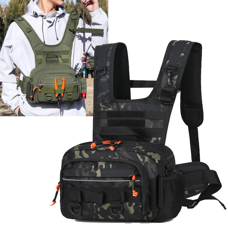 Multifunctional Outdoor Sports Chest Bag Large Capacity New Tactical Chest Bag Camouflage Sports Men's Vest Backpack