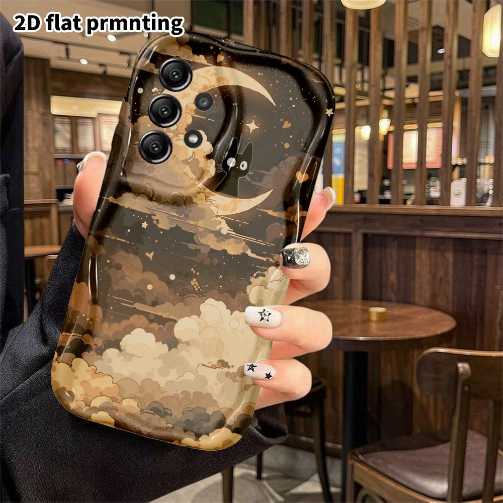 Phone Case: 2D flat, fits Samsung Galaxy A34 A35 M05 M06 S20 S22 S21 FE Plus 5G protective case, hand-drawn style night sky, perfect Christmas and Hal