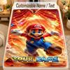 Flannel BlanketSuper Mario Custom Name Text Personalized Soft Warm Throw Blanket Home Decor Gift