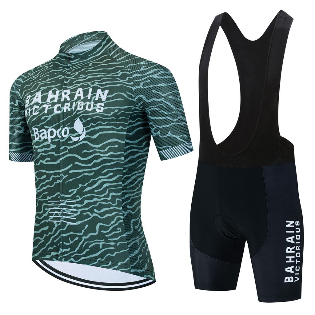 2023 Bahrain Team Cycling Clothing Man's Summer MTB Bike Suit Short Sleeve Bike Clothes Ropa Ciclismo Hombre Cycling Jersey Sets
