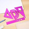 4Pcs/Set Aluminium Ruler Set Metal Geometry Maths Drawing Compass Stationery Rulers Mathematical for School