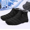 Men Winter Plus Velvet Snow Boots Casual Zipper Warm Outdoor Cotton Shoes Large Middle Top Thick Anti Slip Hiking Shoe 39-46