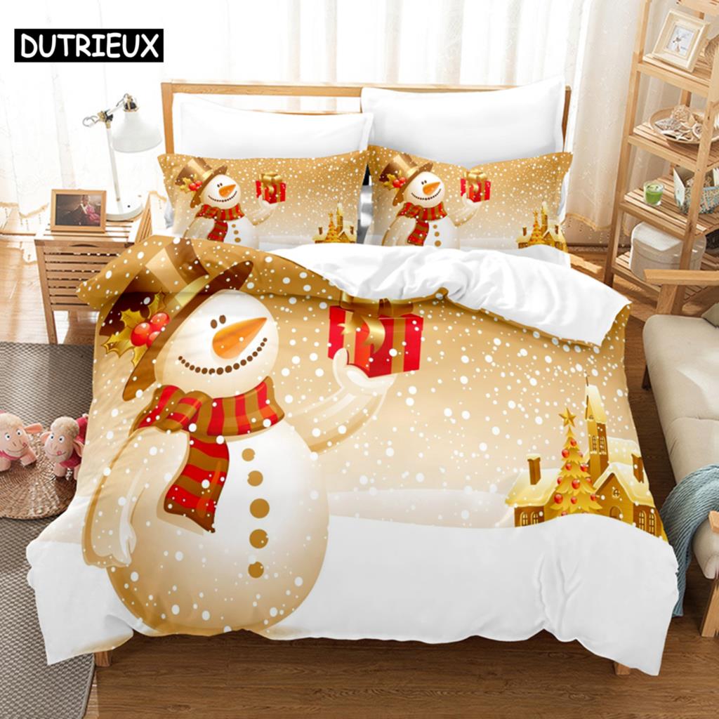 Christmas Quilt Cover Set King Size Duvet Cover Bedding Set 3Pcs 2Pcs 220X240 For Single Double Bed Full Twin 200X200 Bed Thin