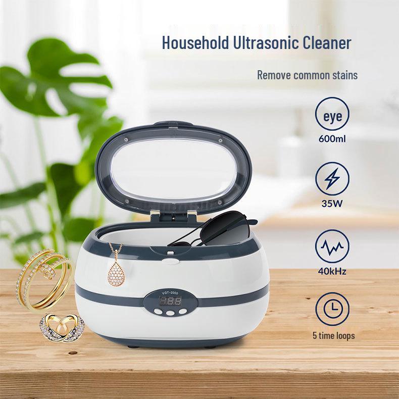 Compact Multi-Purpose Ultrasonic Cleaner for Glasses, Watches, Jewelry, and Instruments