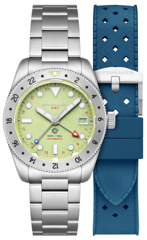 

Croft 39 GMT Automatic 15 ATM Water Sapphire Green [SPINNAKER] Watch, Self-winding, Resistant, Crystal, Dial, SP-5157-44, Men s [Used] зелений