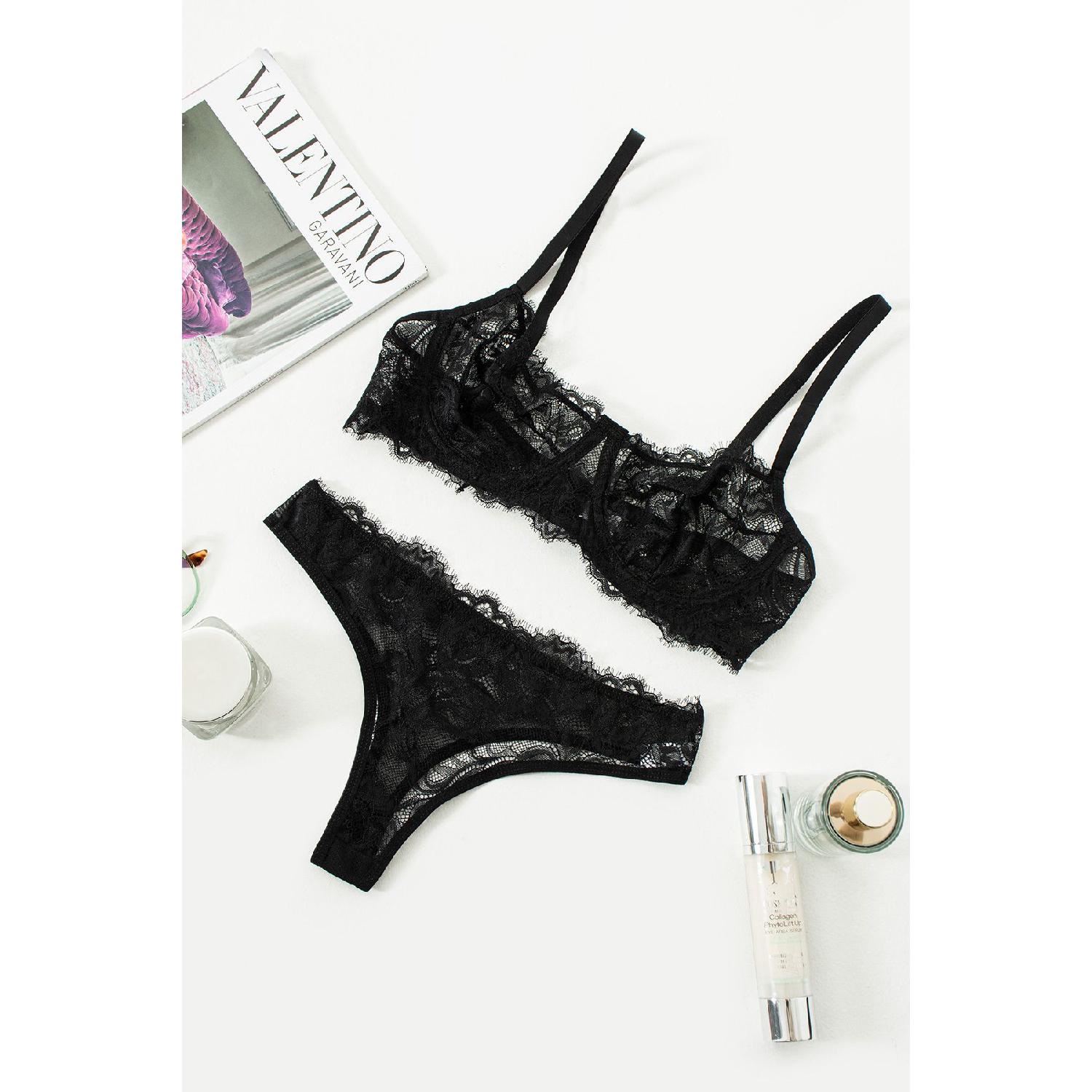 

Бюстгальтер Anna Black Lace на кісточках 75B чорний