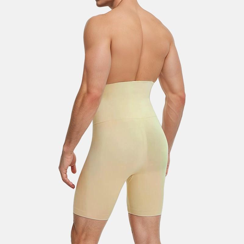 Mens Seamless High-Waist Shapewear Shorts With Adjustable Shoulder Straps Tummy Control Butt Lift Plus Size