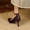 Fashion 2025 Spring Sheep Suede Women Shoes High Heel Shallow Pumps Pointed Toe Shoes Woman Buckle Heels for Women Zapatos Para Mujer