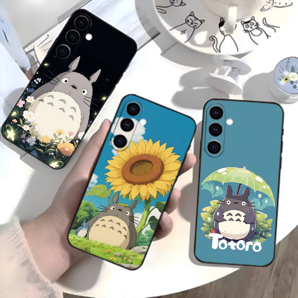 Cartoon E-Totoro-ES Phone Case For Samsung Galaxy A73,A72,A71,A70,A52,A51 Others Soft Black Cover