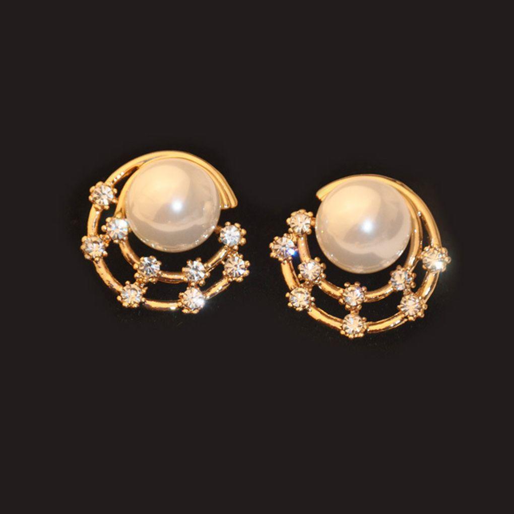 

New Fashion Stud Earrings For Women Golden Color Round Ball Geometric Earrings For Party Wedding Gift Wholesale Ear Jewelry