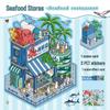 Blue 3D Stereo Art Landscaping Sticker - Large Miniature Scene for Journals & DIY