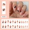24Pcs Purple Floral Almond Ballerina Press On Nails Medium Detachable False Nail Tips With Fresh Flower Design For Manicure