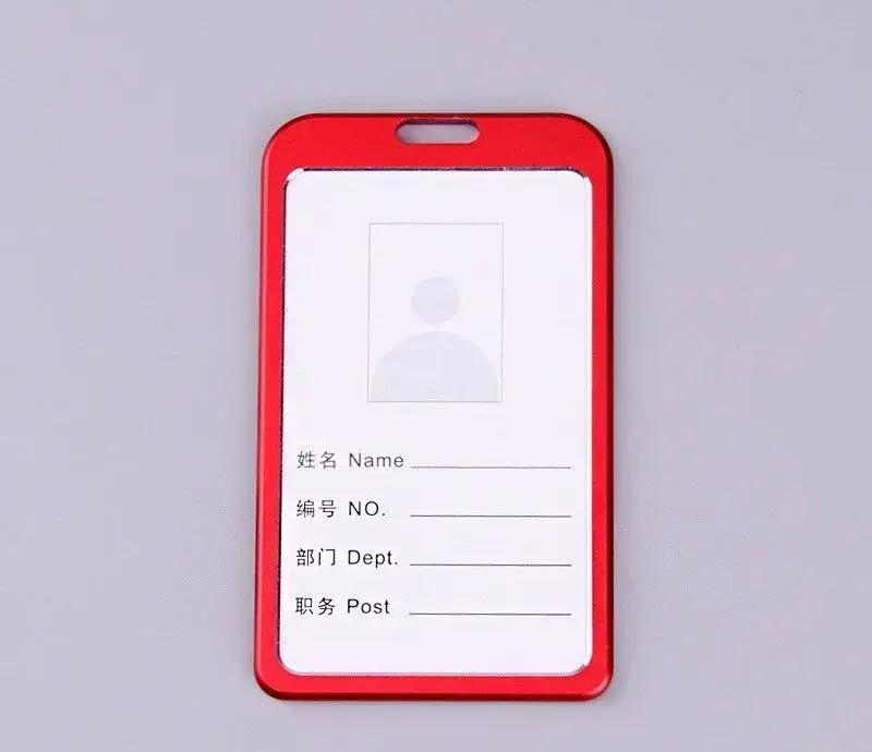 Credit Card Cover Women Aluminum Alloy Work Name Card Holders Case Business Work Card ID Badge Lanyard Holder Metal Bags