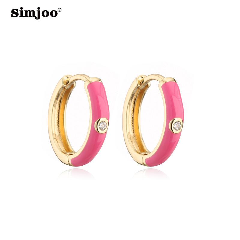 SIMJOO Mode Mode Farbe Tropfenöl Zirkon Ohrringe für Frauen